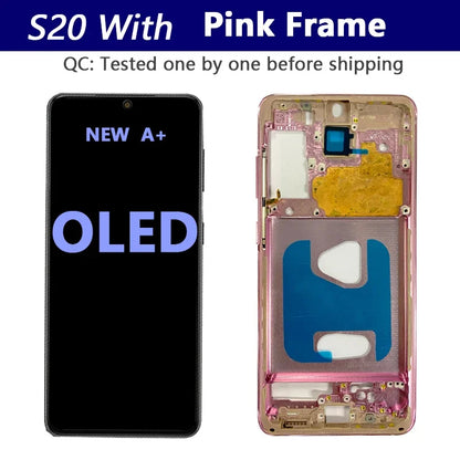 OLED para Samsung Galaxy S20 Ultra Lcd G988 con marco pantalla táctil digitalizador frontal S20 S20 Plus G980 G985 reemplazo