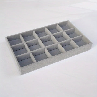 Bandeja Exhibidora Terciopelo para Joyería (Soporte Anillos/Pendientes/Collares Portátil) Caja Organizadora Almacenamiento