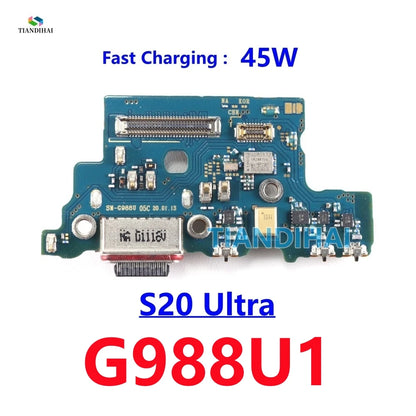 Para Samsung Galaxy S20 Ultra 5G G988B G988B/DS G988U conector de base USB puerto de carga Cable flexible placa de carga micrófono S20Ultra