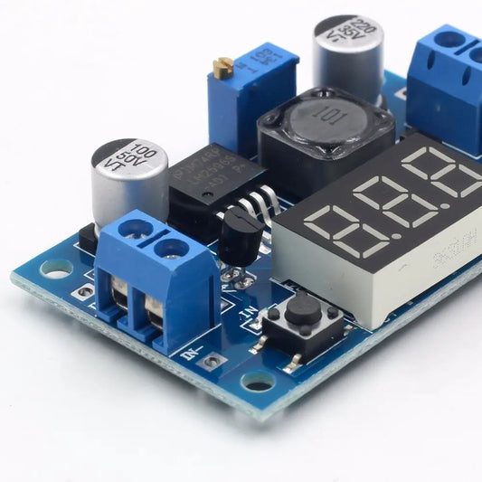 Módulo Regulador Voltaje LM2596 Ajustable 4.0-40V a 1.25-37V Step-Down con Voltímetro LED