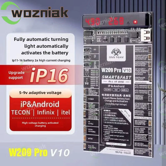 W209 Pro 2 IN 1 Battery Activation board for iPhone 6- 16Pro 16plus 16pro max Samsung Xiaomi Circuit Board Charging Tester