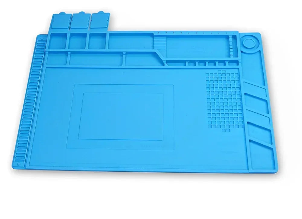 Alfombrilla Trabajo Silicona ESD Aislante Resistente Calor para Estación Soldadura Reparación Teléfono Kit Herramientas Plataforma Escritorio