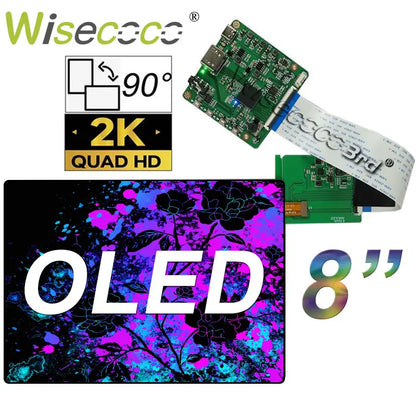 OLED Display 8 Inch 2K 2480x1860 IPS Amoled Screen Laptops Raspberry Pi Project OLED Screen Default Landscape Driver Board