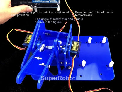 Kit Garra Brazo Robot Manipulador Mecánico Acrílico 4-DOF (Desarmado, para SG90/MG90S) Arduino STEAM