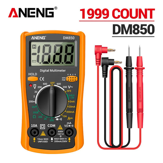Multímetro Digital Automático Profesional ANENG DM850 (1999 Cuentas) Tester Voltaje AC/DC/Ohm/Corriente Amperímetro Detector