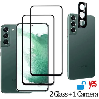 Protector Pantalla Cristal Templado para Samsung Galaxy S21FE/S22/S23/S24/S25 (Compatible Desbloqueo Huella)