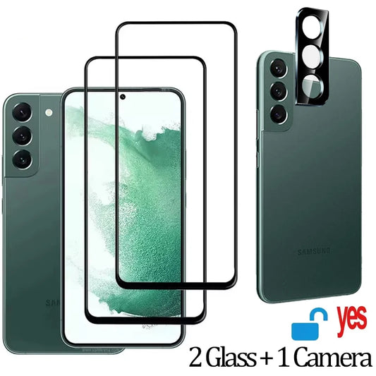 Protector Pantalla Cristal Templado para Samsung Galaxy S21FE/S22/S23/S24/S25 (Compatible Desbloqueo Huella)