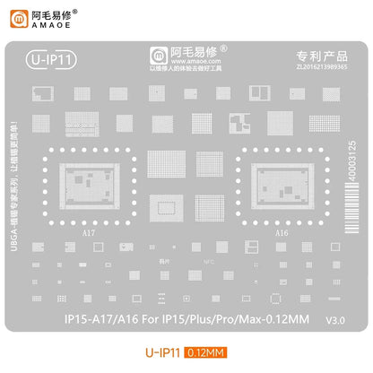 QIANLI MEGA-IDEA Black BGA Reballing Stencil Multifunction Universal Net for iPhone 6-16 Pro Max Planting Tin Steel Mesh tools