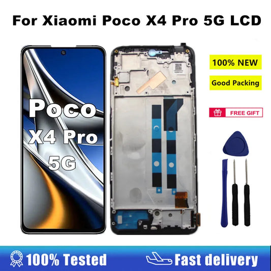 AMOLED LCD For Xiaomi Poco X4 Pro 5G LCD Display Touch Screen Digitizer Assembly For Xiaomi Redmi Note 11E Pro LCD 2201116PG