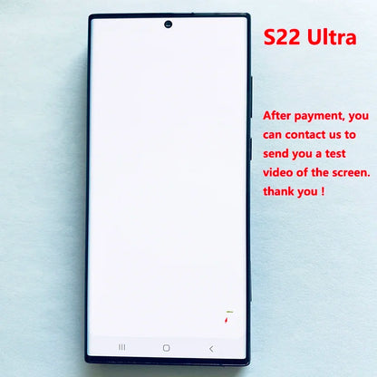 Pantalla 6.8" Super AMOLED con Marco y Digitalizador Táctil para Samsung S22 Ultra 5G (S908/S908U/S908B) (Con Defecto Estético)