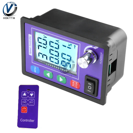 Controlador Velocidad Motor DC (10-55V 30A) PWM con Display LCD y Control Remoto Inalámbrico