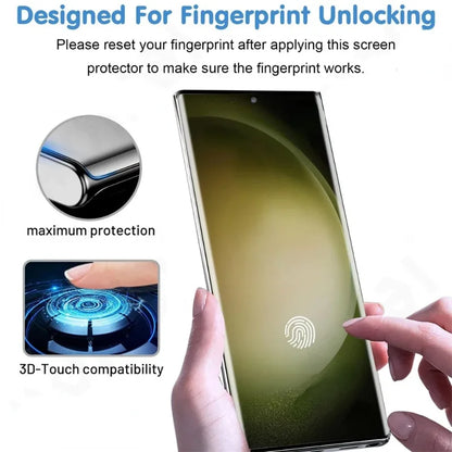 Protector Pantalla Cristal Templado Curvo 3D Anti-Huellas para Samsung Galaxy S8/S9 / S21-S24 Ultra / Note 10/20 (Pack 3 Unidades)