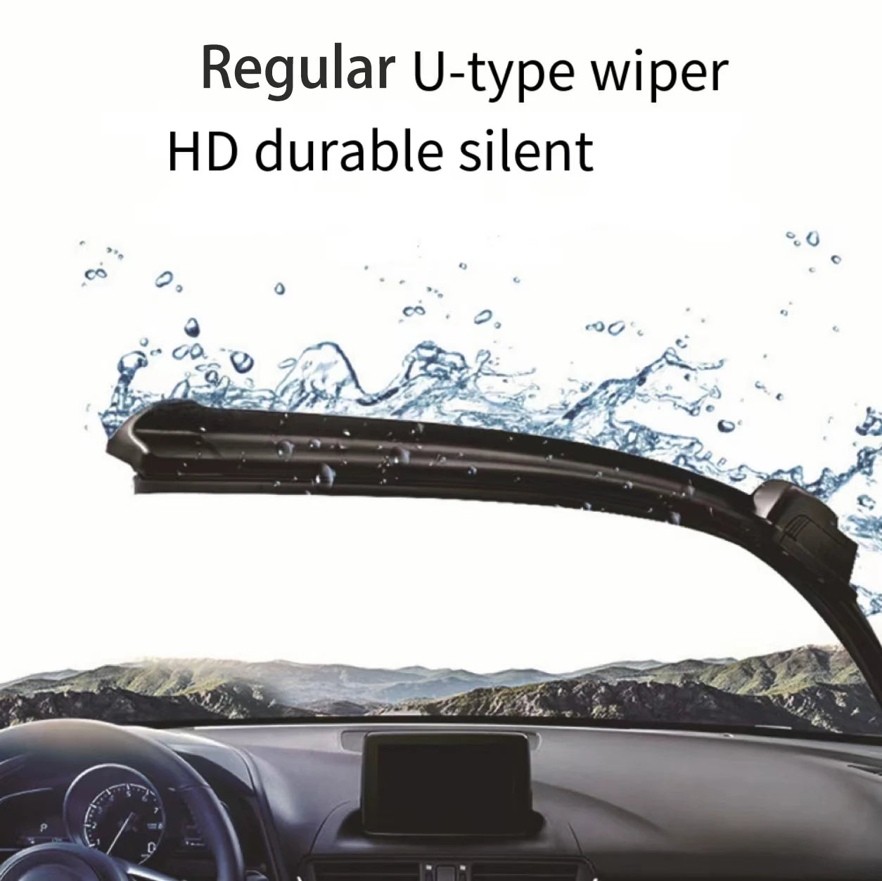 Limpiaparabrisas Auto Goma Suave Sin Hueso Tipo U HD Silencioso Durable para Hyundai ix35 (2010-2015) (24"+16")