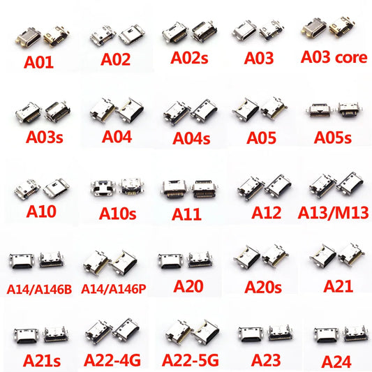 Conector Dock Puerto Carga USB para Samsung A01/A02/A02s/A03s/A03 Core/A04/A05/A05s/A10/A10s/A11/A12/A21s/A20s (10 Unidades)