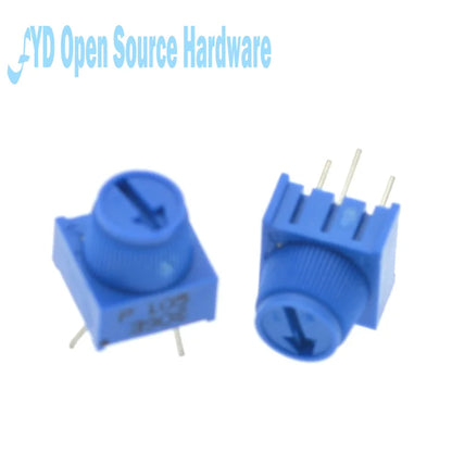3386P-1-103 1k 2k 5k 10k 20k...  0.5W, 1/2W PC Pins Through Hole Trimmer Potentiometer Cermet 1 Turn Top Adjustment 5PCS/LOT