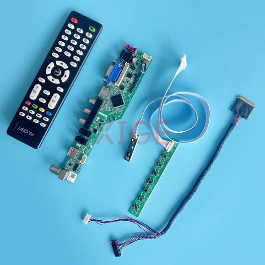 Kit Placa Controladora LCD Driver para Panel 15.6" B156XW02/XW03/XW04 (1366x768) TV Analógica LVDS 40pin VGA/HDMI/AV/USB