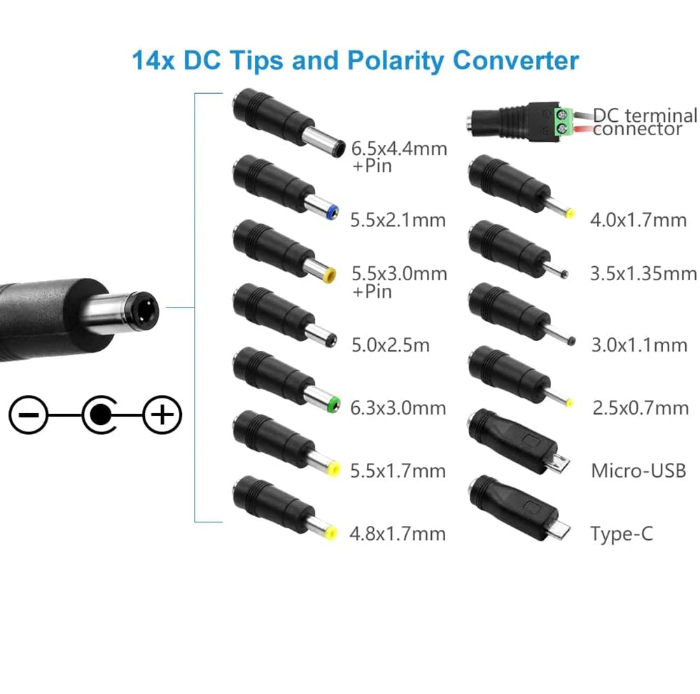 Fuente Poder Ajustable 72W (DC 3V-24V Variable) Adaptador Universal AC/DC Switching (100-240V)