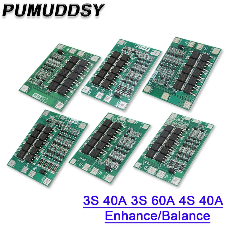 6A 8A 10A 20A 25A 30A 40A 60A 3S Li ion Lithium Battery 18650 Charger PCB BMS Protection Board For Drill Motor Lipo Cell Module