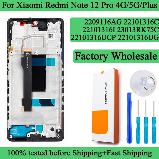 ‎2209116AG 22101316C Premium Lcd For Xiaomi Redmi Note 12 Pro 4G Display Note 12 Pro Plus Touch Screen For Redmi Note 12 Pro 5G