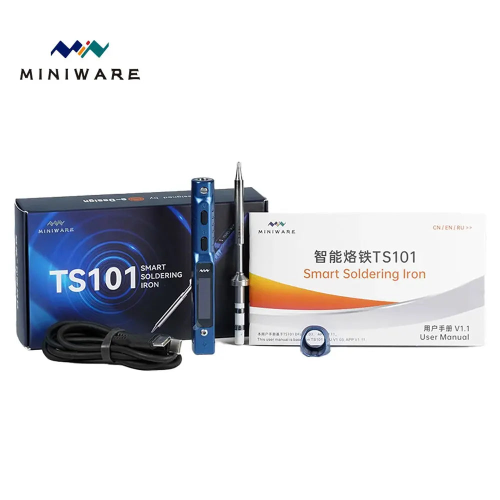 Miniware TS101 Soldering Iron TS100 Upgrade Original Portable Adjustable Temperature Digital Solder Station Tip TS-BC2 PD3.1 90W