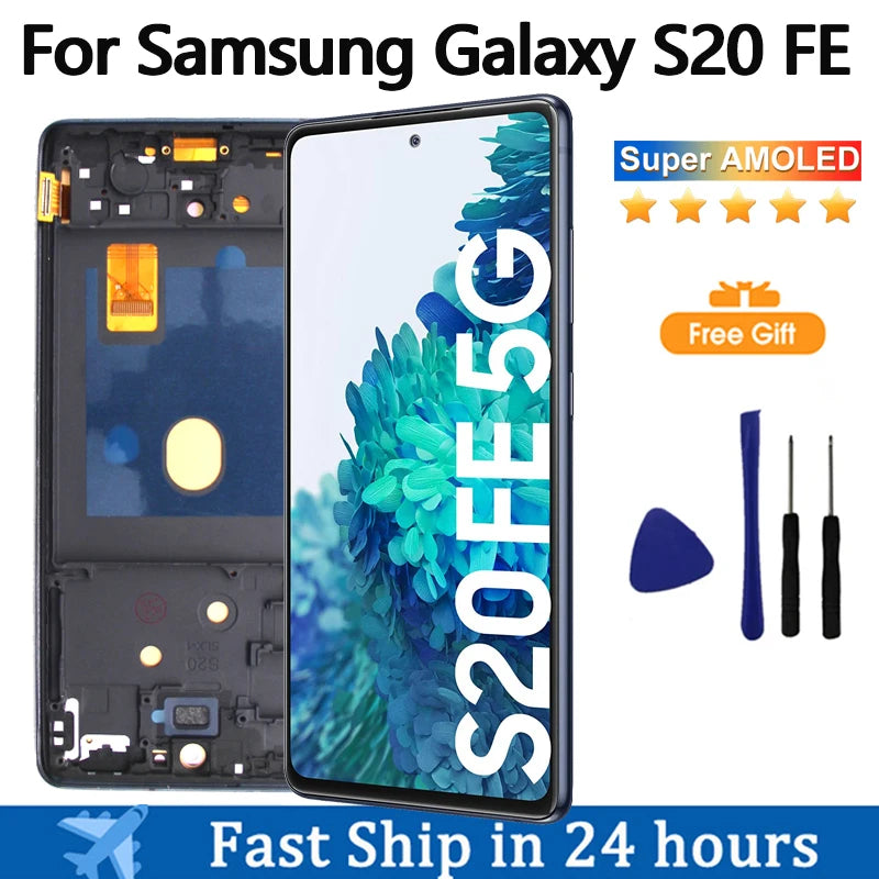 Pantalla AMOLED para Samsung Galaxy S20 FE 4G/5G pantalla LCD montaje de pantalla táctil para Samsung S20 FE G780 G781 reemplazo de pantalla