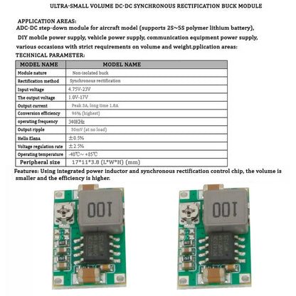 Lote 1/5/10 Pcs Mini Convertidor Step-Down DC-DC 3A 5V-23V a 3.3V/6V/9V/12V 340KHz