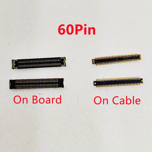10pcs LCD Display FPC Connector On Board For Xiaomi Hongmi Redmi 9A 9C Note9 Note 9 Poco C3 Screen Plug 60pin