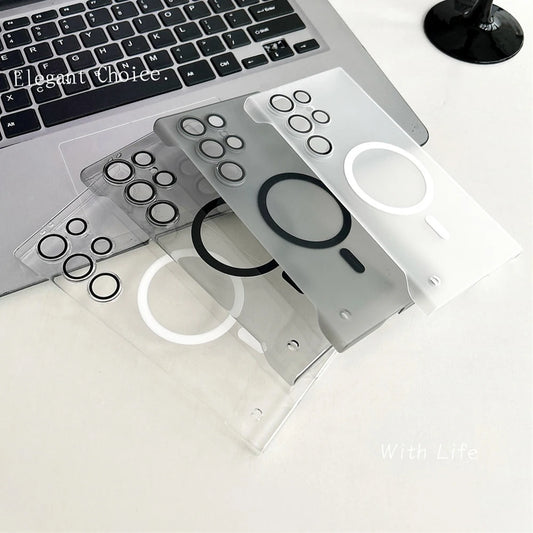 Carcasa Teléfono Ultra Delgada Transparente Sin Marco (Compatible Magsafe Carga Inalámbrica) para Samsung S22-S25 Plus/Ultra