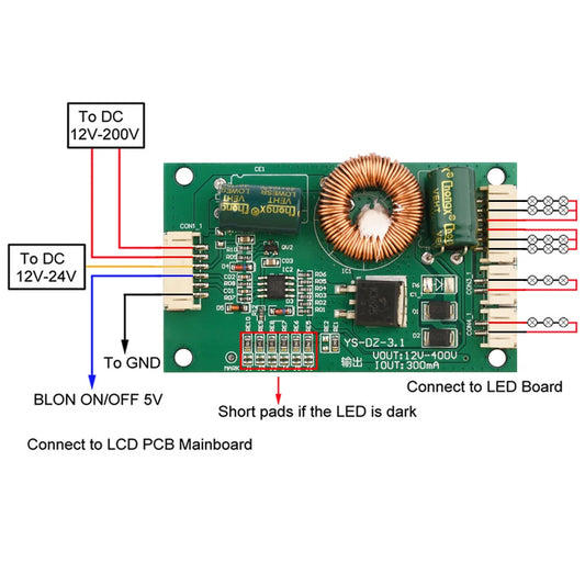 Placa Driver Universal Backlight LED TV LCD 10-65" Boost Corriente Constante Adaptador Monitor