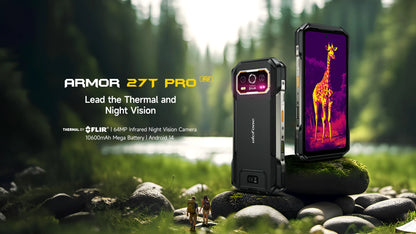 Celular Rugged Ulefone Armor 27T Pro 5G con Cámara Térmica FLIR® - 10600mAh, Android 14, 24GB/256GB, NFC