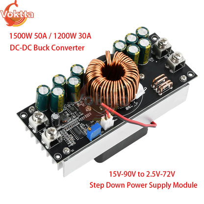 Módulo Convertidor Buck DC-DC 1500W 50A / 1200W 30A Step-Down 15V-90V a 2.5V-72V Regulador Voltaje