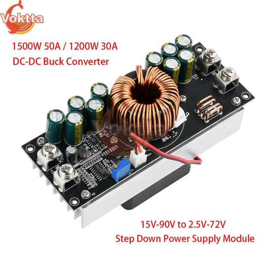 Módulo Convertidor Buck DC-DC 1500W 50A / 1200W 30A Step-Down 15V-90V a 2.5V-72V Regulador Voltaje