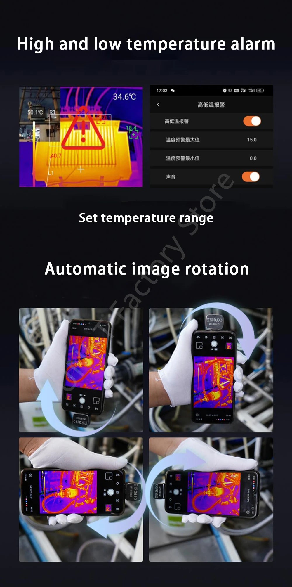 Cámara Térmica UNI-T UTi261M (256x192) para Celular Android (Tipo C) - Termógrafo Infrarrojo (No iPhone)