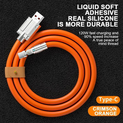 Cable USB Tipo C Carga Rápida 120W 7A con Codo Rotatorio 180° para Juegos Móviles