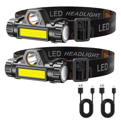 Linterna Frontal LED COB Recargable Magnética Potente Impermeable para Pesca Exterior (1-5 Unidades)
