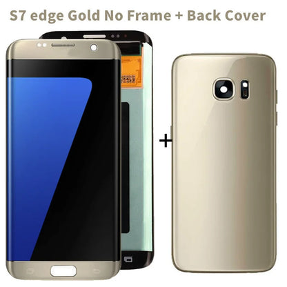Pantalla AMOLED 5.5" con Digitalizador Táctil para Samsung Galaxy S7 Edge (G935/G935F) (Con Sombra Quemada, Probada) + Tapa Trasera