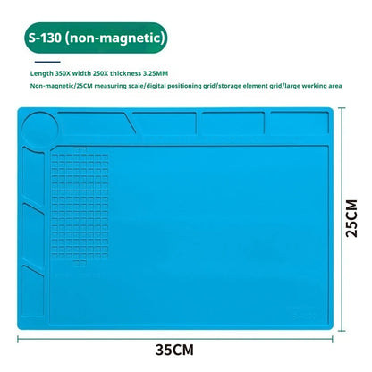 Alfombrilla Silicona Multifuncional Gruesa Magnética Antiestática Resistente Temperatura para Reparación Electrónica/Placa Base IC