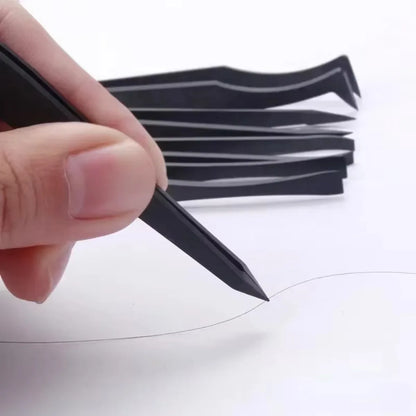 Pinzas Antiestáticas Fibra Carbono Herramienta Reparación Relojero (Plástico Negro)