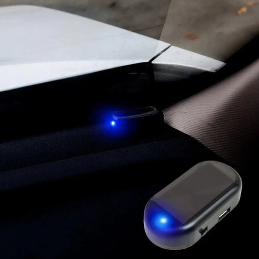 Luz Seguridad Falsa Solar para Auto (Alarma Simulada Dummy Inalámbrica) Lámpara Advertencia Antirrobo LED Intermitente