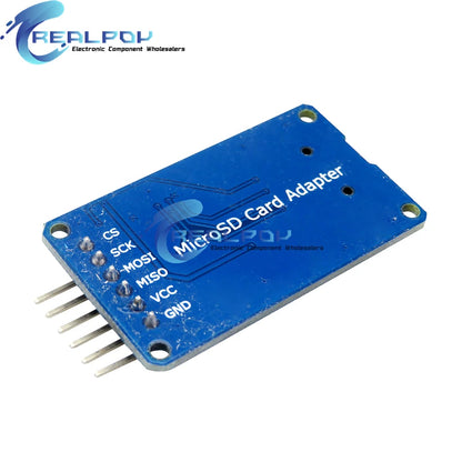 Módulo Lector Tarjetas Micro SD/Mini TF Shield con Interfaz SPI para Placa Expansión Arduino DIY Kit