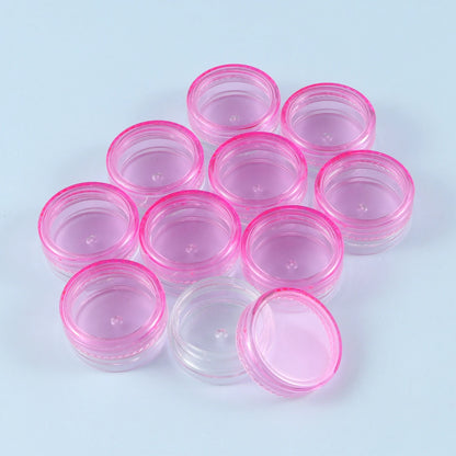 Mini Caja Plástico Redonda Translúcida para Almacenamiento Embalaje Joyería (3x1.5cm, A Prueba Polvo, Durable) (Lote 10 Unidades)