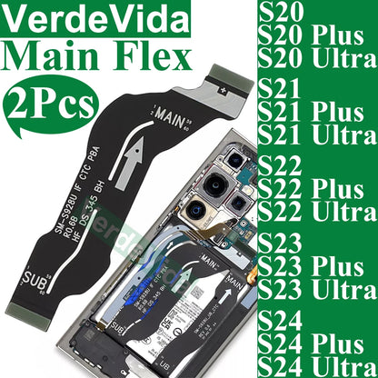 Cable Flex Conexión Placa Principal a Pantalla LCD para Samsung Galaxy S20-S24 Ultra/Plus (Varias Series, 2 Unidades)