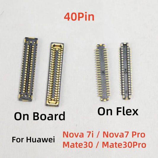 5-10pcs LCD Display Screen FPC Connector For Huawei Nova 7i/7 Pro/Mate30/Mate 30 Pro/ USB Charger Charging Contact Plug 40Pin