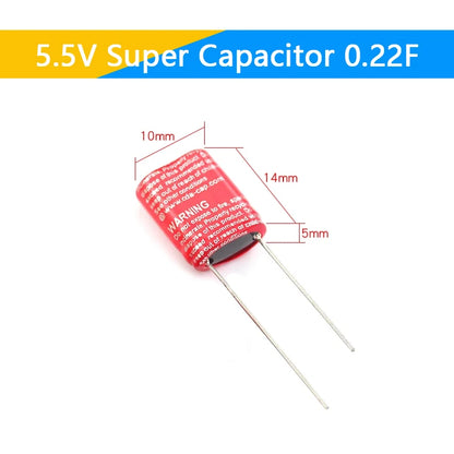 Supercapacitor Farad Tipo Combinación (0.22F-50F, 5.5V) - Unidad (Especificar Valor)