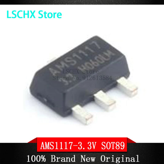 Lote 50 Pcs Regulador Voltaje LDO AMS1117 SOT-89 (1.2V, 1.8V, 2.5V, 3.3V, 5.0V, ADJ)