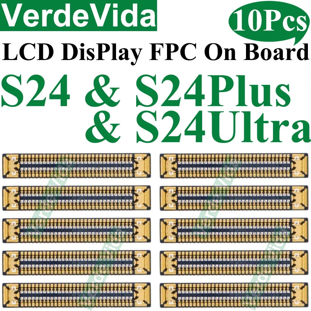 Conector FPC Flex Pantalla LCD para Placa Base Samsung S10 Lite/S21 FE/S22/S23 Ultra/S24 Plus/Note 10/20 (10 Unidades)