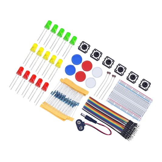 Kit Inicio para Arduino UNO R3 (Mini Protoboard, LED, Cables Jumper, Botón) para Educación Escolar/Laboratorio DIY