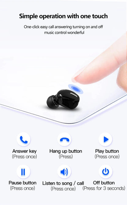 Auricular Inalámbrico X9 Bluetooth 5.0 con Micrófono (Single In-Ear Deportivo, Sonido Estéreo) para Xiaomi/Huawei