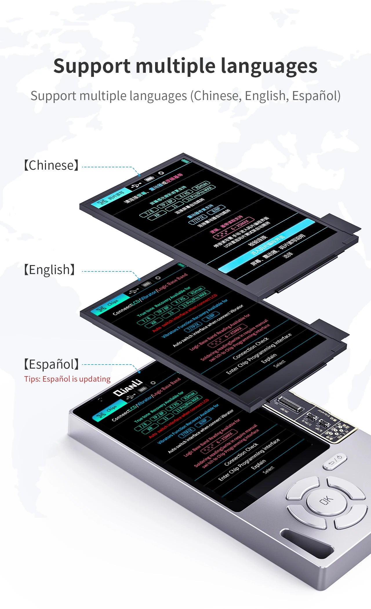 Qianli Apollo interstellar One For iPhone Fixed Photosensitive Original Color Data Line Detection Battery Code Read And Write