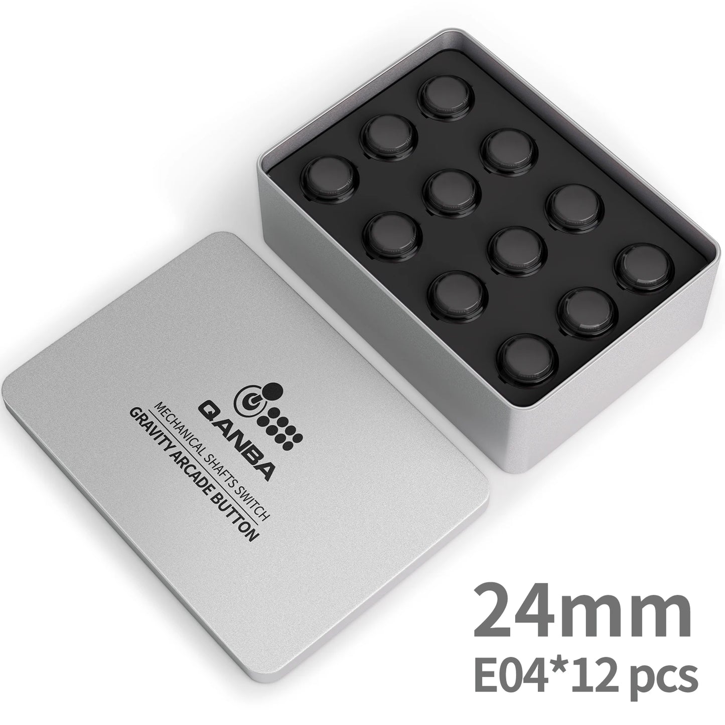 Botón Pulsador Mecánico Silencioso Qanba Gravity KS (24mm/30mm) Snap-in para Arcade (En Caja)